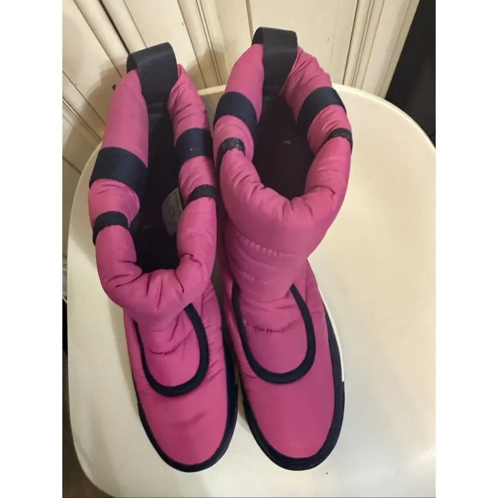 Sorel Kids Girls Puffy Quilted Whitney II Mid Snow Boots Pink Black Size 4 NWT